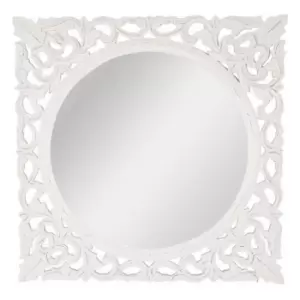 Hand Carved Louis White Large Wall Mirror