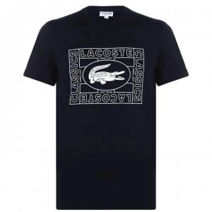 Lacoste Box Word T Shirt - Navy