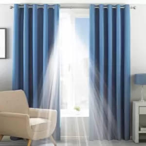 Twilight Thermal Blackout Eyelet Curtains Denim