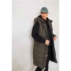 I Saw It First Khaki Hooded Padded Gilet - Green