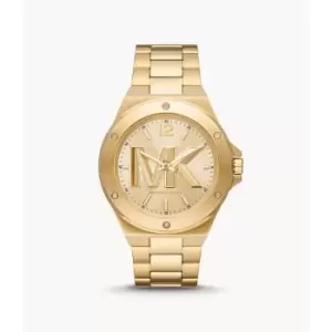 Michael Kors Mens Lennox Three-Hand Gold-Tone Stainless Steel Watch - Gold