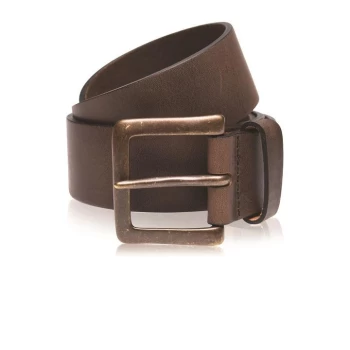 Firetrap Premium Leather Belt Mens - Brass/Brown