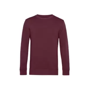 B&C Mens Organic Crew Neck Sweat (L) (Burgundy)