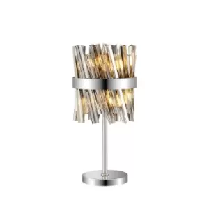 Lysander 6 Light G9, Table Lamp, Polished Nickel, Smoke