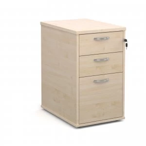 Maestro 25 Desk High 3 Drawer Pedestal With Silver Handles 600mm Deep - Maple