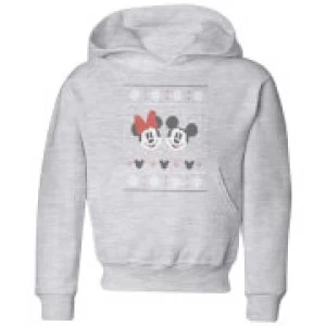 Disney Mickey and Minnie Kids Christmas Hoodie - Grey - 11-12 Years