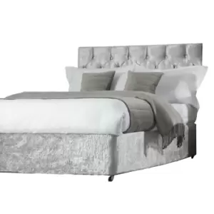 Belledorm Divan Crushed Velvet Base Wrap (King) (Silver)