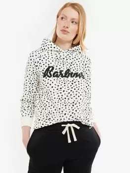 Barbour Print Otterburn Hoodie, White, Size 14, Women