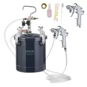 VEVOR Spray Paint Pressure Pot Tank, 10L/2.5gal Air Paint Pressure Pot, 1.5mm+4mm Two Nozzles Two Spray Paint Guns for Industry Home Decor Architectur