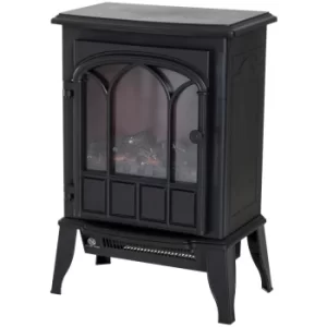 HOMCOM Freestanding Electric Fireplace Heater, 1000W/2000W-Black