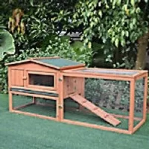 PawHut Rabbit Hutch D2-0014 680 x 1580 x 580 mm Brown