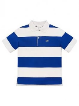 Lacoste Boys Short Sleeve Stripe Pique Polo