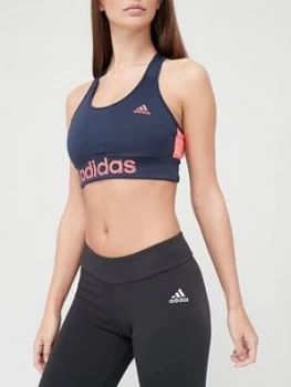 adidas Designed 2 Move Logo Sports Bra - Navy Size M Women