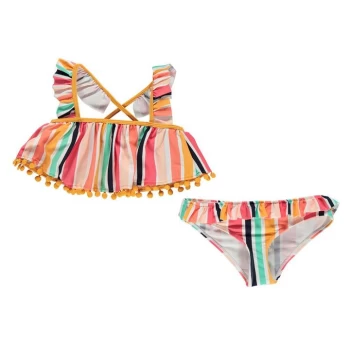 SoulCal Swimsuit Junior Girls - Ochre Striped