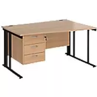 Dams International Wave Desk MCM14WRP3KB 1,400 x 725 x 800 - 990 mm