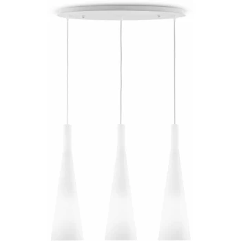 Ideal Lux Lighting - Ideal Lux Milk - 3 Light Hanging Ceiling Pendant Light White, E27