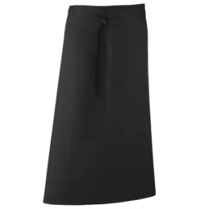 Premier Unisex Colours Bar Apron / Workwear (Long Continental Style) (Pack of 2) (One Size) (Black)