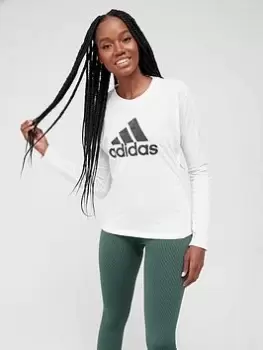 adidas Winners 3.0 Long Sleeve Tee - White/Black, Size XS, Women