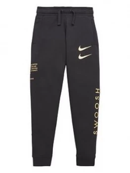 Nike Boys NSW Swoosh Pants - Black/Gold, Size M