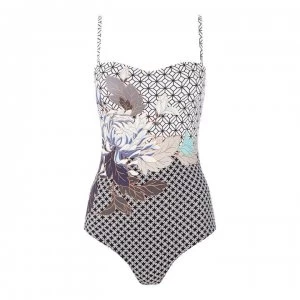 Jets Jets Modular Print Swimsuit - BLACK/WHITE