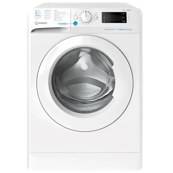 Indesit Push&Go BWE 81496X WV UK 8kg Washing Machine with 1400 rpm - White - A Rated