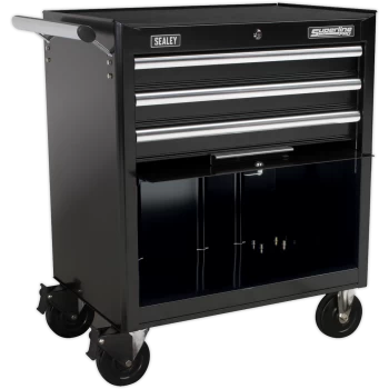 Sealey Superline Pro 3 Drawer Heavy Duty Roller Cabinet Black