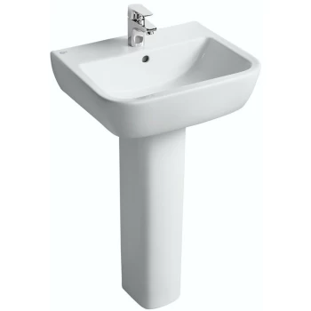 Tempo 1 tap hole full pedestal basin 550mm - White - Ideal Standard