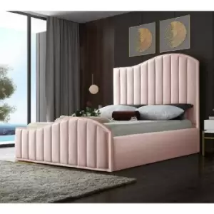 Envisage Trade - Magnifik Upholstered Beds - Plush Velvet, Single Size Frame, Pink - Pink