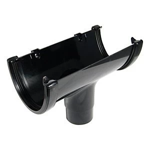 FloPlast ROH1B High Capacity Gutter Running Outlet - Black 68mm