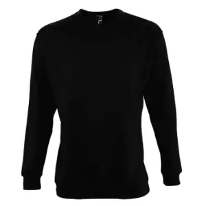 SOLS Mens Supreme Plain Cotton Rich Sweatshirt (XS) (Black)