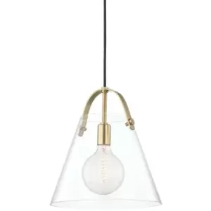 Pendant light Karin Steel Brass 1 bulb 36.2cm