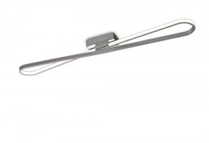 Flush Ceiling Light 36W LED 3000K, 3150lm, Polished Chrome, Frosted Acrylic