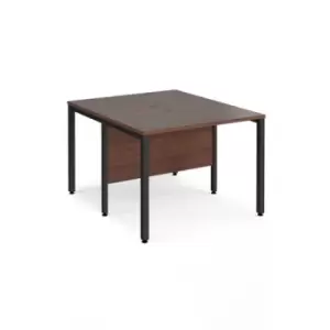 Office Desk 2 Person Rectangular Desk 1000mm Walnut Tops With Black Frames 1200mm Depth Maestro 25