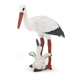 PAPO Wild Animal Kingdom Stork and Baby Stork Figure