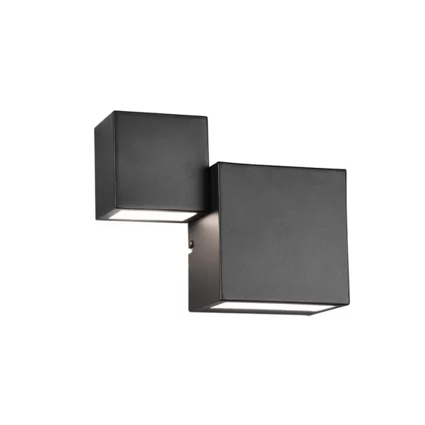 Miguel Modern 2 Light Up & Down Wall Lamp Black Matt 3000K