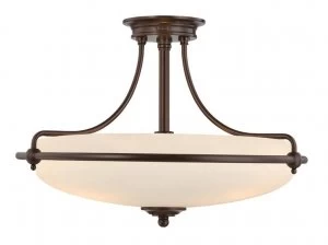 4 Light Semi Flush Ceiling Light Palladian Bronze, E27