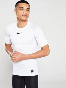 Nike Pro Compression Short Sleeve Top - White, Size 2XL, Men