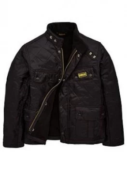 Barbour International Boys Ariel Polarquilt Jacket - Black, Size Age: 6-7 Years