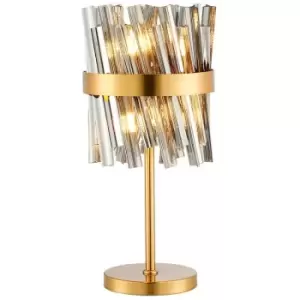 Luminosa Kalih 6 Light G9, Table Lamp, Brass, Smoke