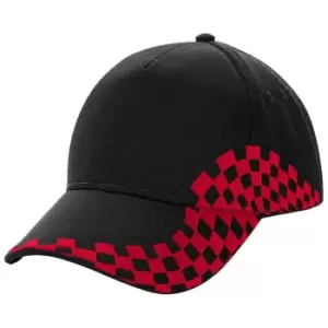 Beechfield Unisex Adult Grand Prix Baseball Cap (One Size) (Black/Classic Red)