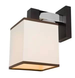 Amelia Wall Lamp With Square Fabric Shade Wenge, 1x E27