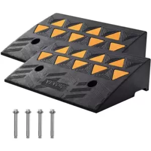 Rubber Curb Ramp 2 Pack, 5' Rise Height Heavy-Duty 33069 lbs/15 t Capacity Threshold Ramps, Driveway Ramps with Stable Grid Structure for Cars,