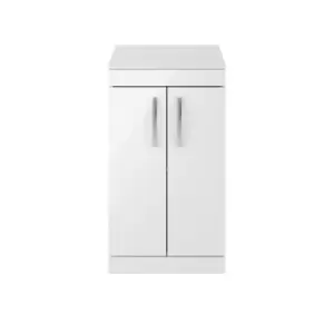 Nuie Athena 500 Floor Standing 2-door Vanity & Worktop - Gloss White