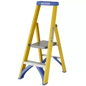 Werner Fibreglass Platform Step Ladder - 2 Tread