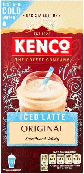 Kenco Iced Latte Original Smooth And Velvety Coffee 40 Sachets