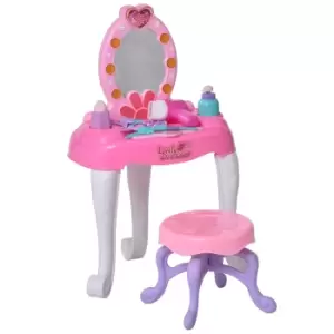 Jouet Kids Pretend Play Plastic Vanity Table Set with Mirror, Lights & Sounds - Pink