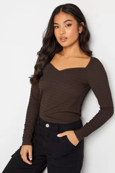 Petite Long Sleeve Textured Top