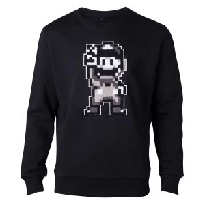 Nintendo - Chenille 16-Bit Mario Peace Mens Medium Sweater - Black