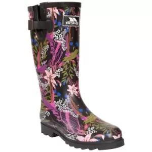 Trespass Womens/Ladies Elena Floral Wellington Boots (4 UK) (Black/Green Print)