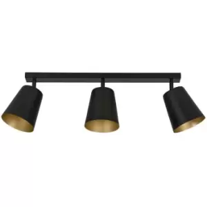 Emibig Prism Black/Gold Ceiling Spotlight Bar 3x E27